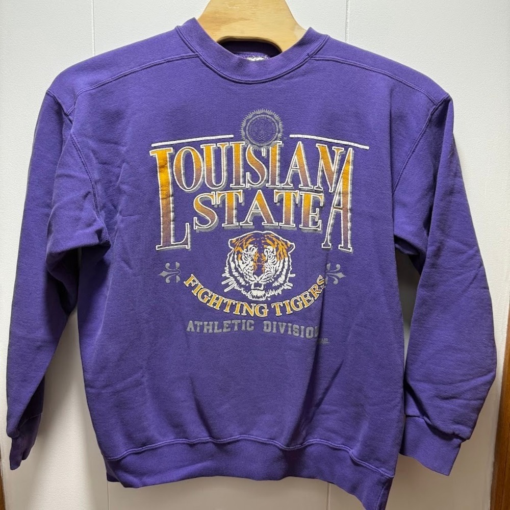 Vintage LSU Fighting Tigers Sweatshirt Purple Team Edition Mens XXL
